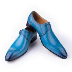Men Loafers Shoes Fashion Blue Breathable Handmade